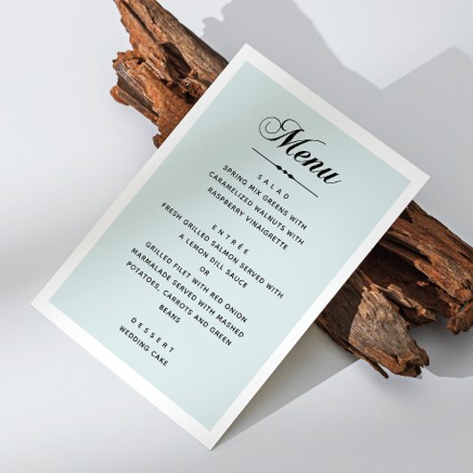 Elegant blauw huwelijk. Klassiek kalligrafie scrip Menu