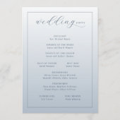 Elegant Blauw Huwelijksceremonieprogramma Programmakaart (Achterkant)