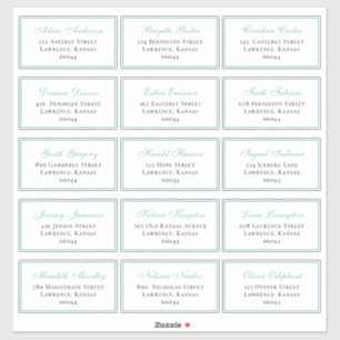 Elegant Blauw Huwelijksgast Individueel Adres Sticker