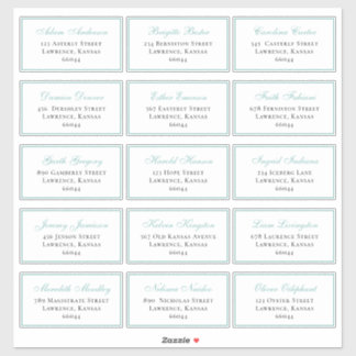 Elegant Blauw Huwelijksgast Individueel Adres Sticker