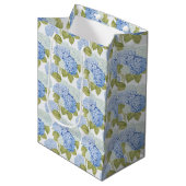 Elegant blauw Hydragea bloemen patroon Medium Cadeauzakje (Voorkant Gekanteld)
