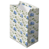 Elegant blauw Hydragea bloemen patroon Medium Cadeauzakje (Voorkant Gekanteld)