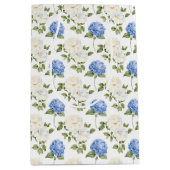 Elegant blauw Hydragea bloemen patroon Medium Cadeauzakje (Voorkant)