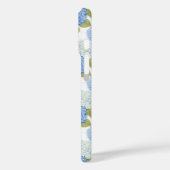 Elegant Blauw Hydragea Bloemen Patroon Monogram Case-Mate iPhone Case (Achterkant / Links)
