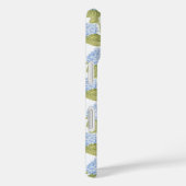 Elegant Blauw Hydragea Bloemen Patroon Monogram Case-Mate iPhone Case (Achterkant / Rechts)