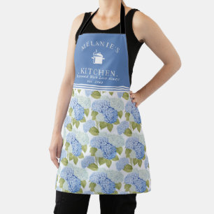 Elegant Blauw Hydragea Bloemen Patroon Monogram Schort