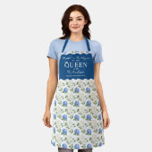 Elegant blauw Hydragea bloemen patroon Schort (Gedragen)