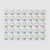 Elegant blauw Hydragea bloemen patroon Tissuepapier (Voorkant)