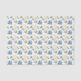 Elegant blauw Hydragea bloemen patroon Tissuepapier