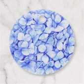Elegant Blauw Hydrangea Bloem Bruiloft Dank u Bedankjes Labels (Achterkant)