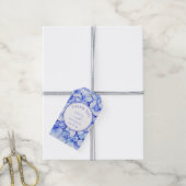 Elegant Blauw Hydrangea Bloem Bruiloft Dank u Cadeaulabel (Met Touw)
