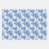 Elegant Blauw Hydrangea Bloemen Patroon Inpakpapier Vel (Voorkant 3)