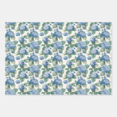 Elegant Blauw Hydrangea Bloemen Patroon Inpakpapier Vel (Voorkant 2)