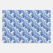 Elegant Blauw Hydrangea Bloemen Patroon Inpakpapier Vel (Voorkant)