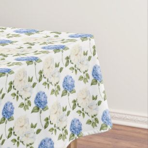Elegant Blauw Hydrangea Bloemen Patroon Tafelkleed