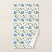 Elegant Blauw Hydrangea Bloemenpatroon  Bad Handdoek (Handdoek)