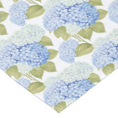 Elegant Blauw Hydrangea Bloemenpatroon Korte Tafelloper (Hoek)