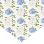 Elegant Blauw Hydrangea Bloemenpatroon Korte Tafelloper (Hoek)