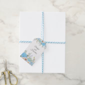 Elegant Blauw Hydrangea Bruiloft Cadeaulabel (Met Touw)