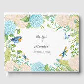 Elegant Blauw Hydrangea Bruiloft Gastenboek (Voorkant)