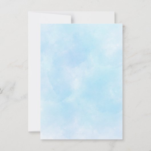 Elegant Blauw Hydrangea Bruiloft Kaart (Achterkant)