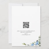 Elegant Blauw Hydrangea Bruiloft QR-code Foto Save The Date (Achterkant)
