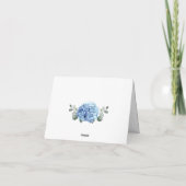 Elegant Blauw Hydrangea Eucalyptus Bloemen Eenvoud Bedankkaart (Achterkant)
