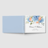 Elegant Blauw Hydrangea Eucalyptus Bruiloft Gastenboek (Volledig)