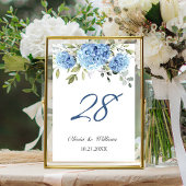 Elegant Blauw Hydrangea Eucalyptus Bruiloft Kaart