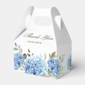 Elegant Blauw Hydrangea Eucalyptus Gift Bruiloft Bedankdoosjes (Achterkant)