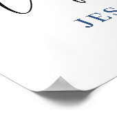 Elegant Blauw Hydrangea Eucalyptus REHEARSAL DINER Poster (Hoek)