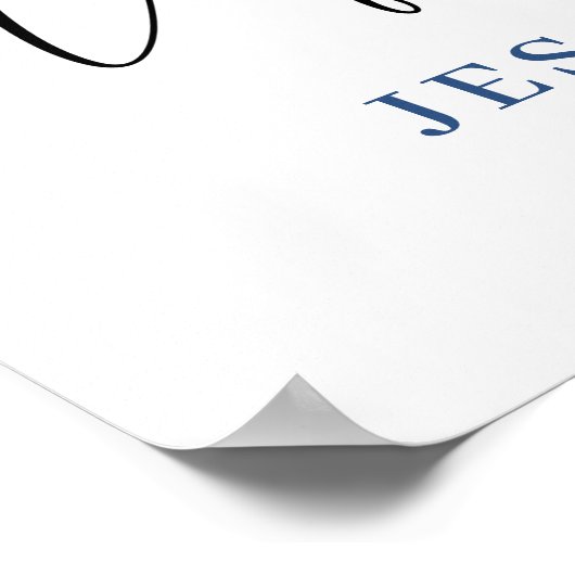 Elegant Blauw Hydrangea Eucalyptus REHEARSAL DINER Poster (Hoek)