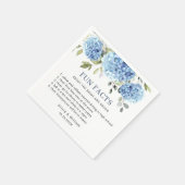 Elegant Blauw Hydrangea Leuke Feiten Bruiloft Servet (Hoek)