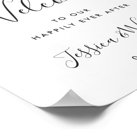 Elegant Blauw Hydrangea Roze Blush Rozen Bruiloft Poster (Hoek)