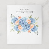 Elegant Blauw Hydrangea Roze Blush Rozen Plaatskaartje (Buitenkant ongevouwen)