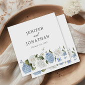 Elegant Blauw Hydrangea Witte Rozen Bloemen Bruilo Servet