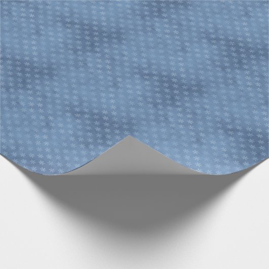 Elegant Blauw Ijs Sneeuwvlok | Kerstvakantie Cadeaupapier (Hoek)