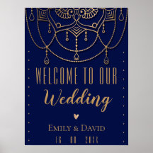 Elegant Blauw Indiase Traditionele Ontwerp Welkom