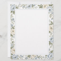 Elegant Blauw & Ivoor Bloemmotief