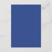 Elegant Blauw Kalligrafie Script Bruiloft RSVP Kaa Informatiekaartje (Achterkant)
