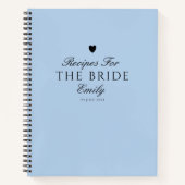 Elegant Blauw Kalligrafie Vrijgezellenfeest Cadeau Notitieboek (Voorkant)