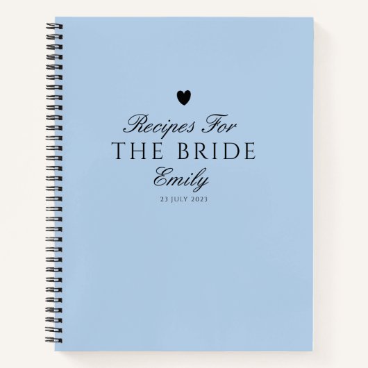 Elegant Blauw Kalligrafie Vrijgezellenfeest Cadeau Notitieboek (Voorkant)