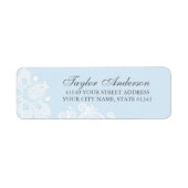 Elegant blauw kant retour adres label (Voorkant)