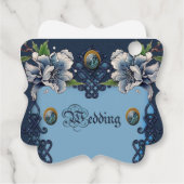Elegant blauw Keltisch ontwerp Bedankjes Labels (Achterkant)
