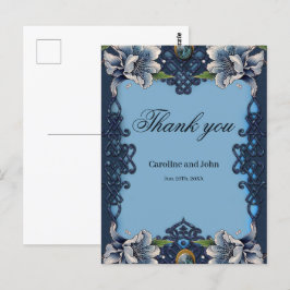 Elegant blauw Keltisch ontwerp Briefkaart