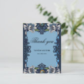 Elegant blauw Keltisch ontwerp Briefkaart (Staand voorkant)