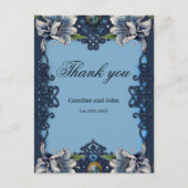 Elegant blauw Keltisch ontwerp Briefkaart (Voorkant)