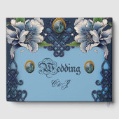 Elegant blauw Keltisch ontwerp Gastenboek (Achterkant)