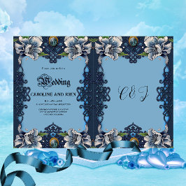 Elegant blauw Keltisch ontwerp Kaart