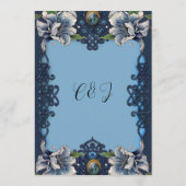 Elegant blauw Keltisch ontwerp Menu (Achterkant)